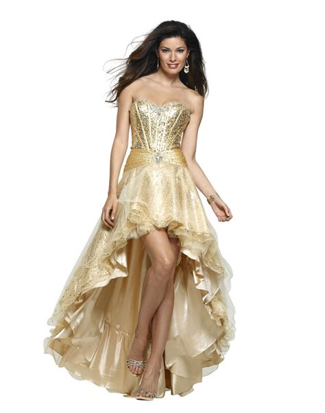 Gold High Low Prom Dresses 2018 High Low Dresses In Golden Gold
