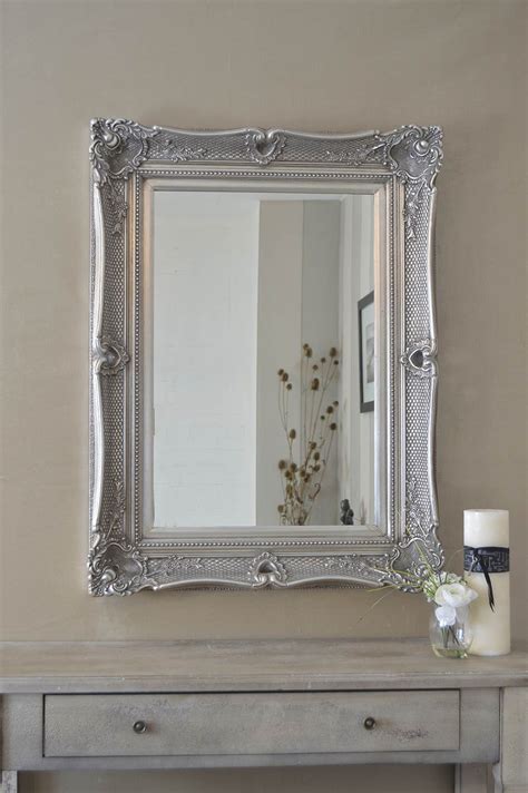 Large Silver Antique Shabby Chic Wall Mirror 3ft5 X 2ft7 104 X 78cm