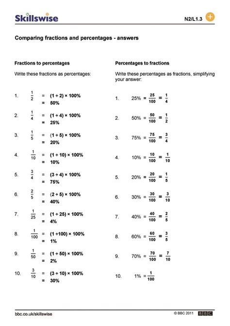Comparing Fractions Decimals And Percents Worksheets Math Worksheets