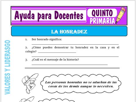 La Honradez Para Quinto De Primaria Ayuda Para Docentes