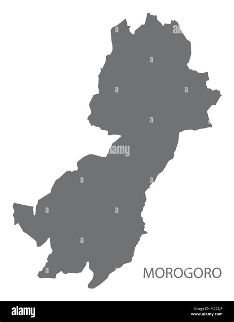 Morogoro Map Of Tanzania Grey Illustration Shape Stock Vector Image