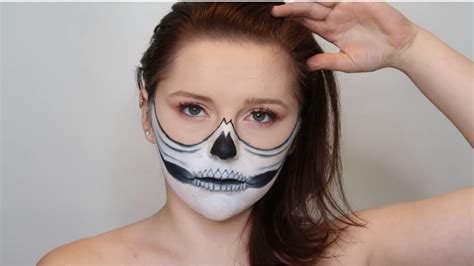 Half Skull Halloween Makeup Youtube