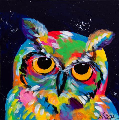47 Colorful Owl Painting Abstract 