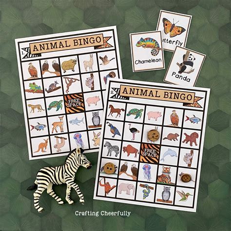 Animal Bingo Game Printable Boards Crafting Cheerfully