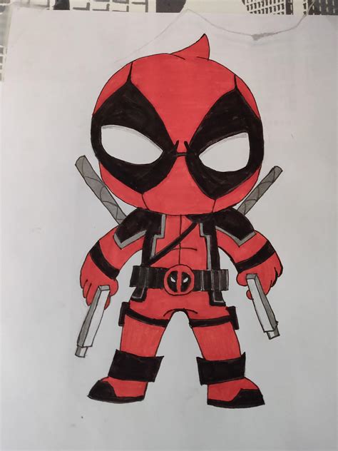 Deadpool Drawing Deadpool Chibi Drawing Free Download On Clipartmag