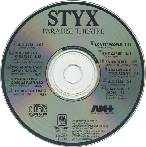 Release Paradise Theatre By Styx Cover Art Musicbrainz