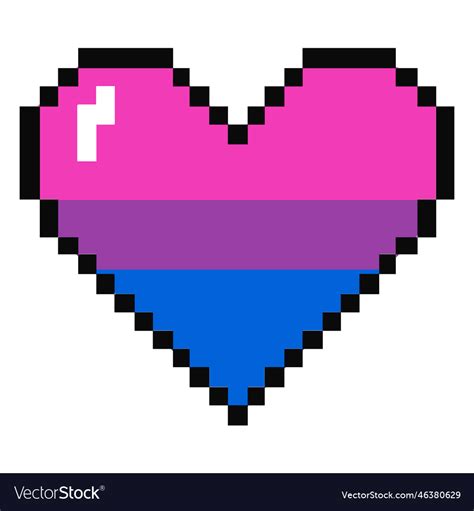 Bisexual Heart Stripe Pixel Flat Royalty Free Vector Image