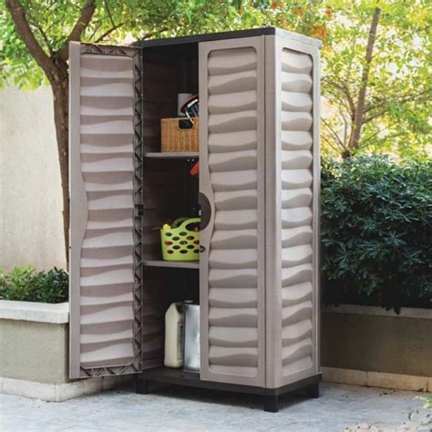 Astonishing Weatherproof Storage Cabinets Plastic With Brown Mocha