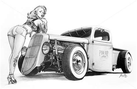 Morbid Rodz Pin Up Drawings Cool Car Drawings Art Cars
