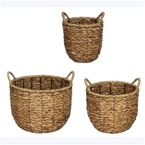 Youngs 21870 Grass Weaved Baskets 3 Piece
