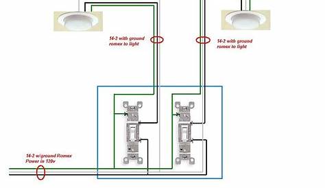 I need to find wiring diagram for 2 lights controlled by 2 switches