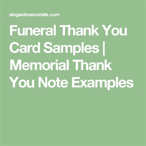 Funeral Thank You Card Samples Memorial Thank You Note Examples