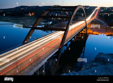 Pennybacker Bridge At Night In Austin Texas Stock Photo Alamy