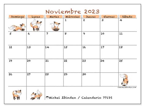 Calendario Noviembre De 2023 Para Imprimir “504ds” Michel Zbinden Ar
