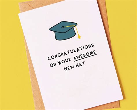 New Hat Funny Graduation Congratulations Card For A Best Etsy Uk