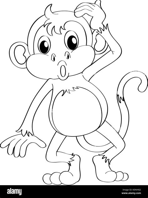 Animal Outline For Funny Monkey Illustration Stock Vector Image And Art