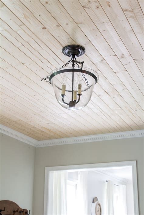 • diy faux beams ceiling makeover | plank over popcorn ceilings faux shiplap. How To Install Wood Planks Over Popcorn Ceilings ...