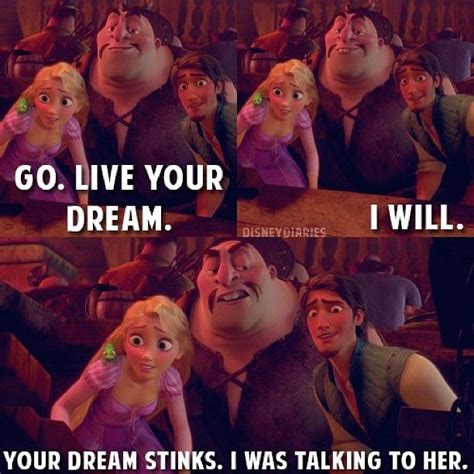 Your Dream Stinks Disney Funny Disney Memes Disney Tangled