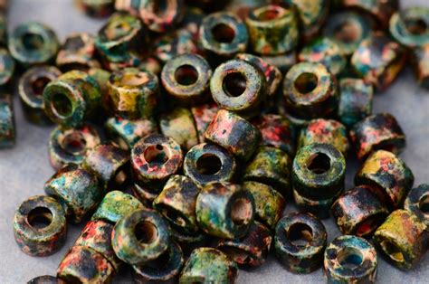 25 Greek Ceramic Beads Autumn Rust Mini By Lindenavenuedesigns