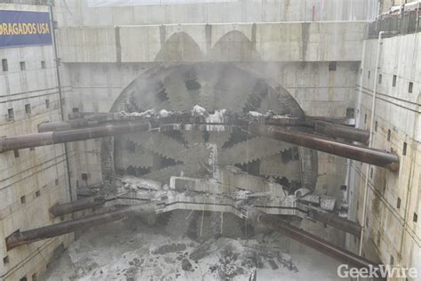 Watch Bertha The Worlds Largest Tunnel Boring Machine Emerge From