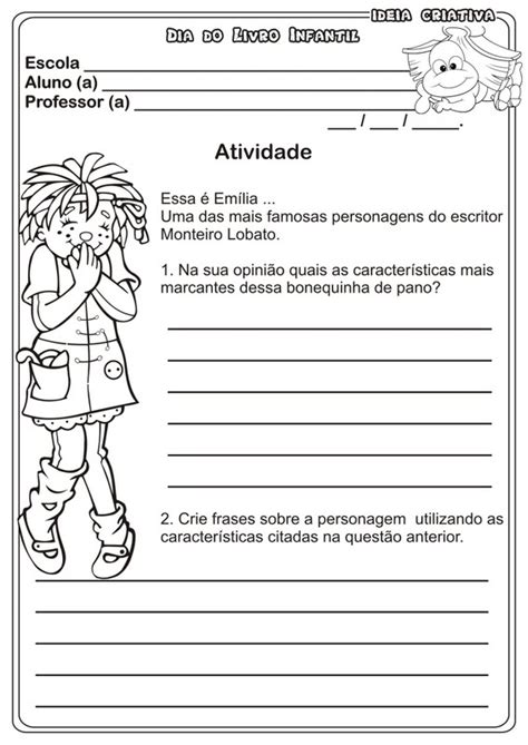 Atividade Dia Do Livro Infantil Características E Frases Ideia