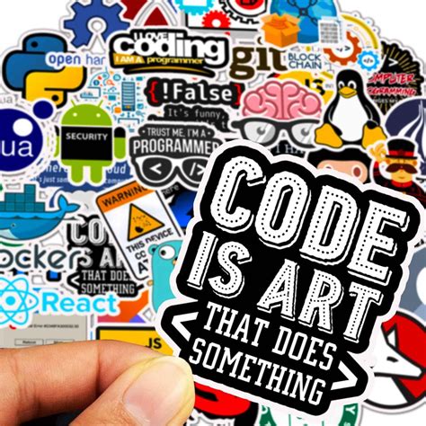 50 Pcs Programmer Programming Language Stickers Pack Fun Etsy