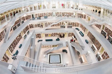 The stuttgart city library, germany, is a beautiful new media center with a modern design. Woodvertising: 25 of the World's Most Amazing Libraries