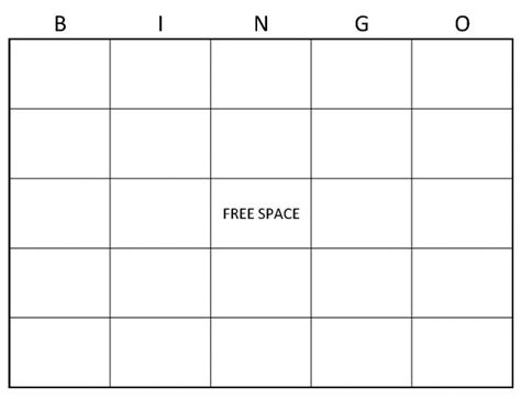 Blank Bingo Cards Blank Bingo Card Template
