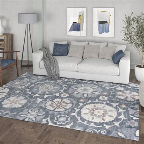 Tayse Madison 8 X 10 Ft Gray Indoor Area Rug In The Rugs Department