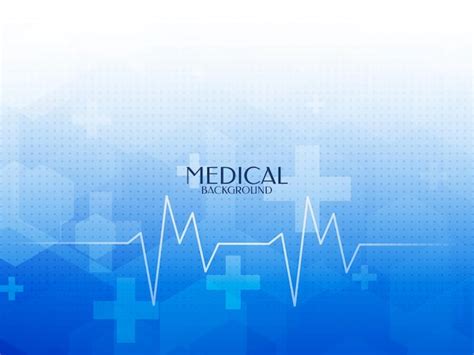 Premium Vector Abstract Blue Color Medical Background With Heartbeat Line