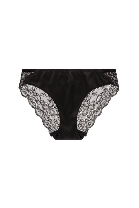 French Leavers Lace And Silk Satin Brief • Pure Satin Silk Panties