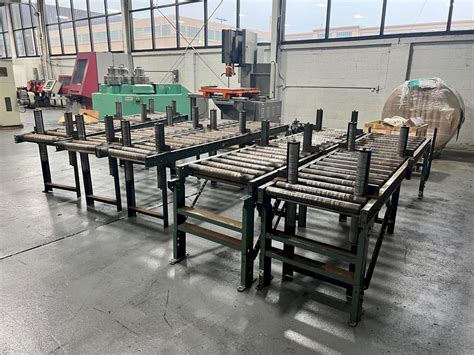 Used 10′ X 24″ Wide Roller Conveyors 4 Sections Stock 11016