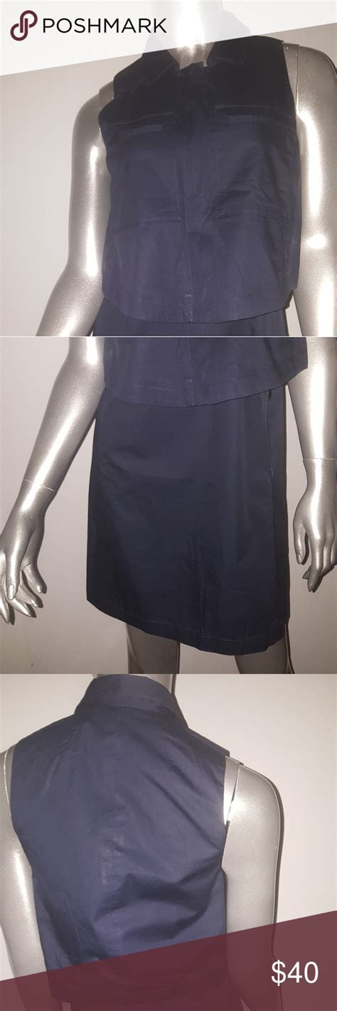 Theory Navy Blue 100 Cotton Dress Sz 2 Worn Once Spectacular Theory