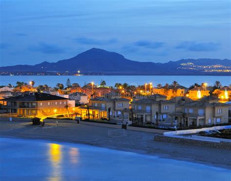 View Of La Manga Del Mar Menor At Night Stock Image Image Of Resort