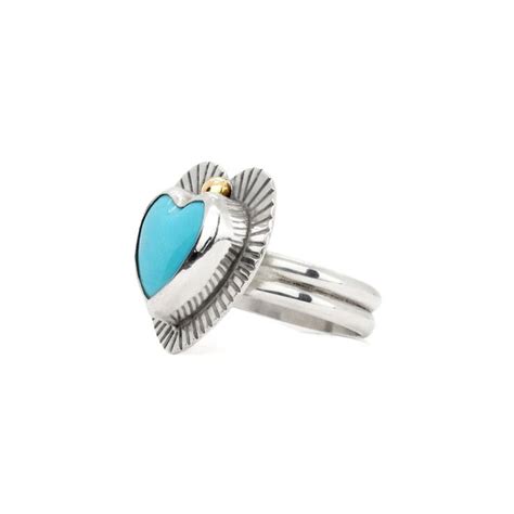 Turquoise Heart Ring In 14k Gold Sterling Silver Turquoise Heart