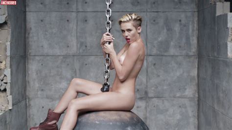 Naked Miley Cyrus In Wrecking Ball