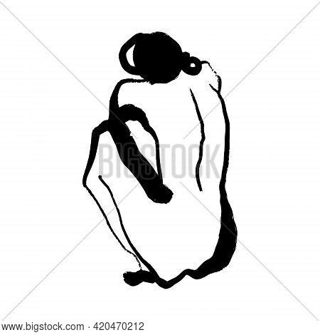 Ink Brush Naked Woman Vector Photo Free Trial Bigstock