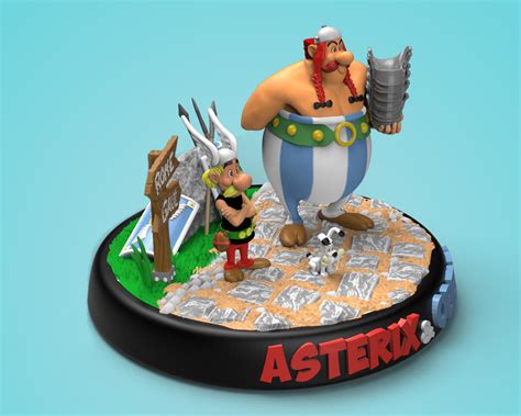 asterix and obelix diorama 3d model 3d printable cgtrader