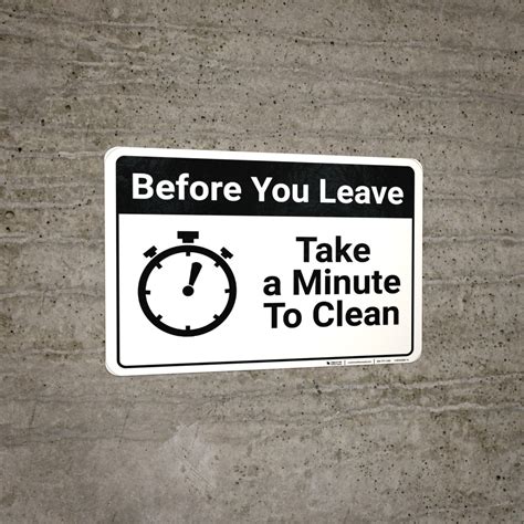 Before You Leave Take A Minute To Clean Up Icon Landscape Wall Sign