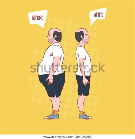 Diet Concept Man Weight Loss Health Stock Vector Royalty Free