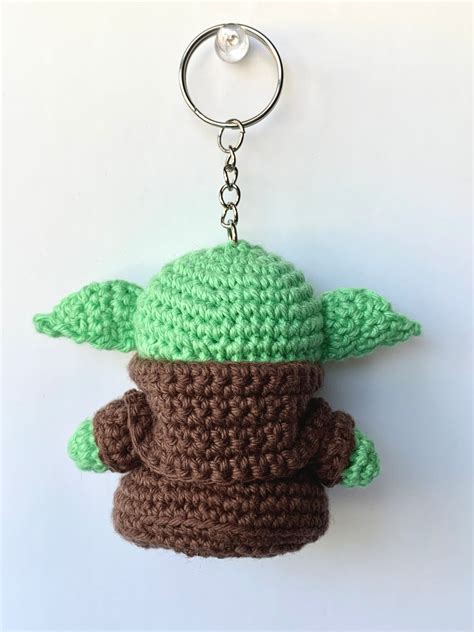 Thee Crochet Baby Yoda Keychain Purse Charm 100 Cotton Etsy