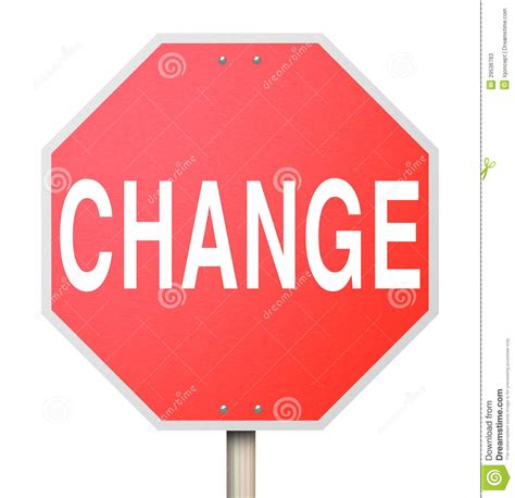 Change Word On Stop Sign Isolated Stock Illustration