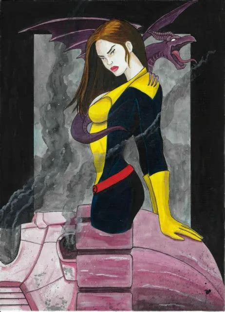 Shadowcat And Lockheed Kitty Pryde Original Art Drawing Pinup Commission