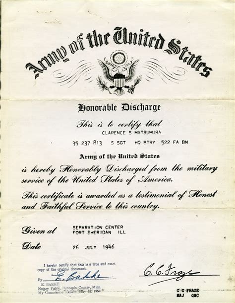 Ddr Densho 22 92 — Certificate Of Honorable Discharge Densho Digital
