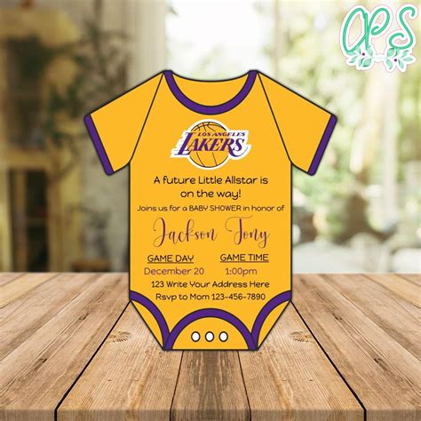 Los Angeles Lakers Baby Shower Invitation Instant Download