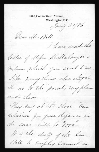 Letter From Gardiner Greene Hubbard To Alexander Graham Bell January