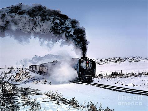 Union Pacific 8444 Steam Locomotive In The Snow Photograph By Wernher