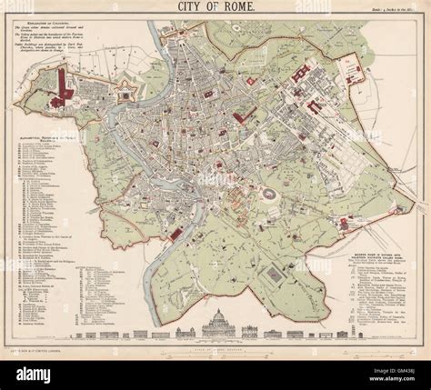 Rom Roma Antike Stadt Karte Stadtplan Bauprofile Letts 1889
