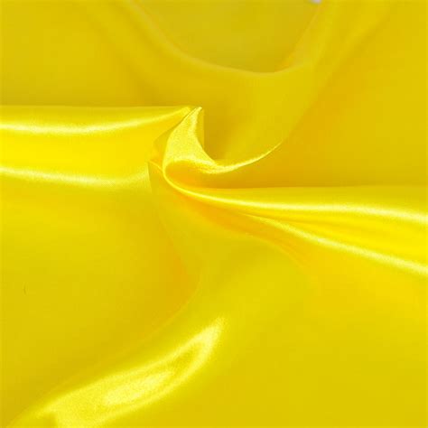 Yellow Satin Fabric For Lining Light Weight Yellow Satin Fabric