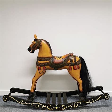 Large Vintage Wooden Rocking Horse